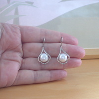  BOXED EARRINGS/Sterling Silver White Freshwater Pearl stud Earrings/Pearl Earrings/Pearl Jewellery/Pearl Jewelry/Earrings/June Birthstone/UK - Thumbnail 3