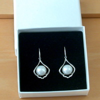  BOXED EARRINGS/Sterling Silver White Freshwater Pearl stud Earrings/Pearl Earrings/Pearl Jewellery/Pearl Jewelry/Earrings/June Birthstone/UK - Thumbnail 7