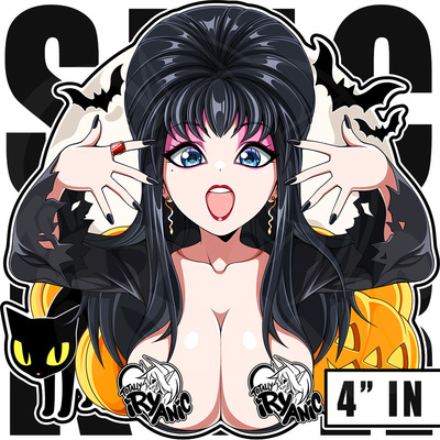 4" vinyl stickers: elvira