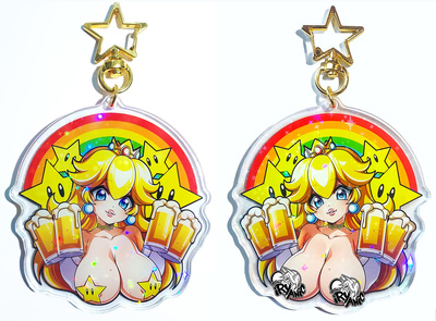 3" HOLO Acrylic Charm: Peachy Beer