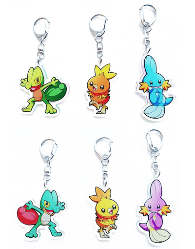2" Acrylic Charm: Hoenn Starters