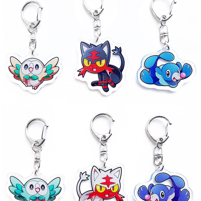 2" acrylic charm: alola starters