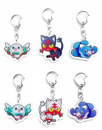 2" Acrylic Charm: Alola Starters