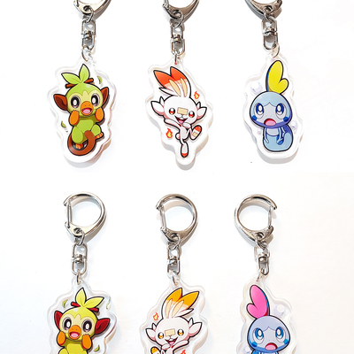 2" acrylic charm: galar starters