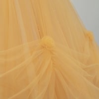 Yellow Tulle Off the Shoulder A-Line Princess Prom Dress - Thumbnail 2