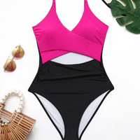 Sexy Swimsuit hollow high waist cross suspender bikini Set - Thumbnail 8