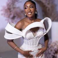 Prom Dress For Special Occasions Evening Dresses Mermaid Illusion Sheer Neck Pearls Luxurious Beaded Lace Birthday Dress Second Dress - Thumbnail 1