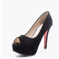 New style high heels stiletto waterproof platform suede women's shoes - Thumbnail 2