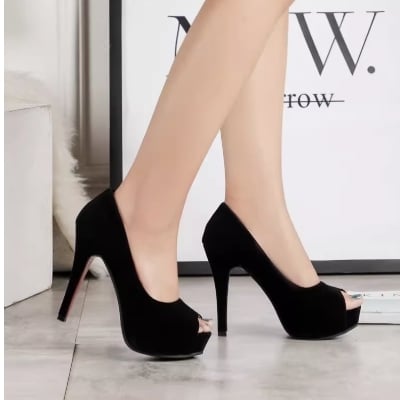 New style high heels stiletto waterproof platform suede women's shoes