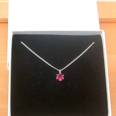 Boxed necklace/sterling silver ruby(lab created) necklace/ruby pendant/ruby necklace/july birthstone/ruby jewellery