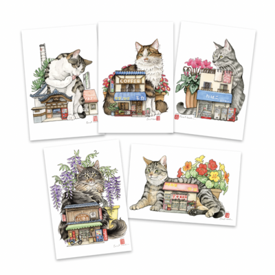 "tabby cats" 5-postcard set  - Thumbnail 2