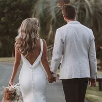 Sexy Wedding Dress, Backless Satin Wedding Dress Bridal Gown - Thumbnail 1