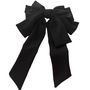 Oversized Multi-layered Satin  Bow Hair Clip, Classic Black and Burgundy, Long Tail Design-3