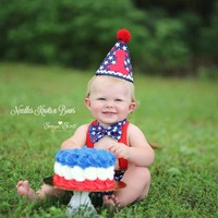 Boys Cake Smash Outfit, Patriotic Cake Smash Outfit, Boys 4th of July 1st Birthday Outfit - Thumbnail 1