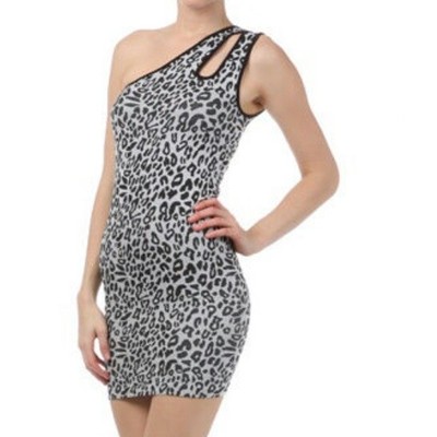 Leopard one shoulder dress