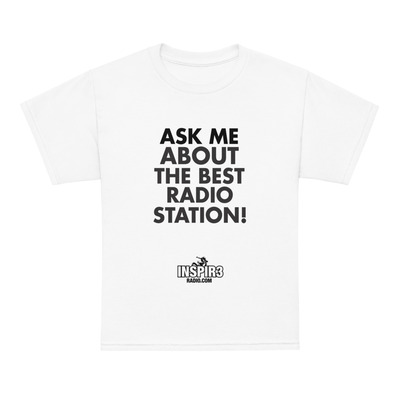 White inspir3 radio youth tbrs t-shirt