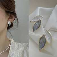 Trendy Leaf Flowers Sweet Earrings Fashion Stud Earrings for Women Jewelry gift - Thumbnail 1