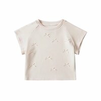 Round neck fashionable short belly button exposed T-shirt - Thumbnail 1