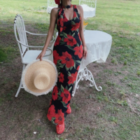 Fashion Sexy Printed Tulle Dress - Thumbnail 4