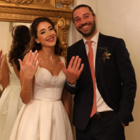 Simple A-line Ivory Satin Tea Length Prom Dresses - Thumbnail 2