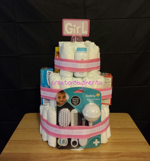 It's A Girl Diaper Cake (Loaded)