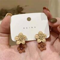 Flower Drop Dangle Earrings for Women - Thumbnail 3