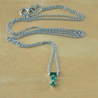 Sterling Silver Emerald Necklace/Silver Emerald Necklace/Emerald Jewellery/Emerald Jewelry/Gemstone Necklace/May Birthstone/Emerald Gift/UK - Thumbnail 4