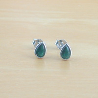 Sterling Silver Emerald Earrings/Emerald Stud Earrings/Silver Emerald Earrings/Emerald Jewellery/Emerald Jewelry/May Birthstone/UK - Thumbnail 3