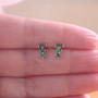 Sterling Silver Emerald (Lab Created) Gemstone Earrings/Emerald Stud Earrings/Emerald Jewellery/Emerald Jewelry/May Birthstone/UK-2
