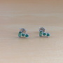 Sterling Silver Emerald (Lab Created) Gemstone Earrings/Emerald Stud Earrings/Emerald Jewellery/Emerald Jewelry/May Birthstone/UK-3