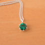 925 Emerald (Lab Created) Solitaire Pendant & 18" Silver Chain/Emerald Necklace/Emerald Jewelry/Emerald Jewellery/Green Gems/May Birthstone-1