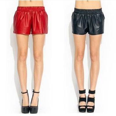 Faux leather shorts