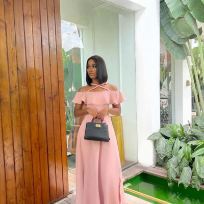 Elegant pink a-line long stain prom dresses