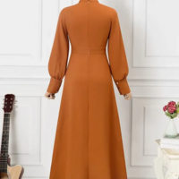 Vintage Fashion Long Puff Sleeve Prom Dresses - Thumbnail 2
