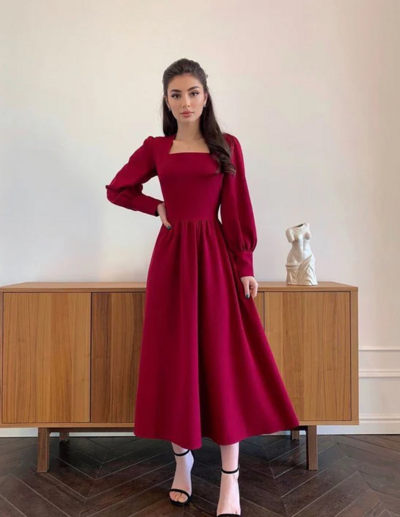 Modest A-line Long Sleeves Prom Dress For Party