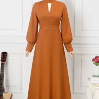 Vintage Fashion Long Puff Sleeve Prom Dresses - Thumbnail 1