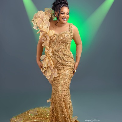 Gold illusion mermaid prom dress fulllace promdress florals beaded evening formal party second reception birthday engagement gown