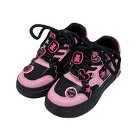 Black Pink Star Detail Casual Shoes - Thumbnail 5