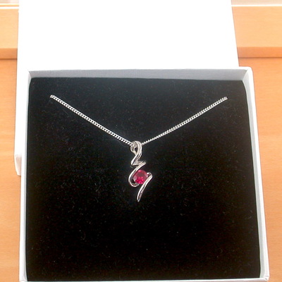 Boxed necklace/sterling silver ruby(lab created) necklace/ruby pendant/ruby necklace/july birthstone/ruby jewellery