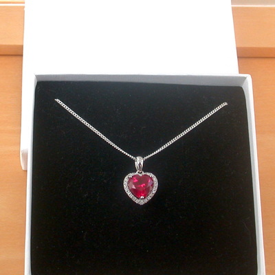  boxed necklace/sterling silver ruby(lab created) necklace/ruby pendant/ruby necklace/july birthstone/ruby jewellery