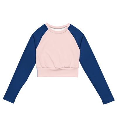 Recycled long-sleeve crop top blue