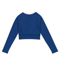 Recycled long-sleeve crop top Blue - Thumbnail 2