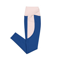 Crossover leggings with pockets Blue - Thumbnail 2