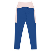 Crossover leggings with pockets Blue - Thumbnail 3