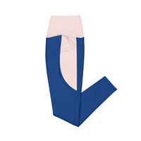 Crossover leggings with pockets Blue - Thumbnail 4