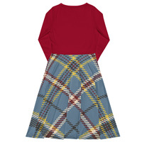 Plaid long sleeve midi dress - Thumbnail 3