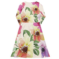 All-over print long sleeve midi dress - Thumbnail 3