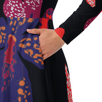 All-over print long sleeve midi dress - Thumbnail 2