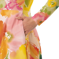 All-over print long sleeve midi dress - Thumbnail 2