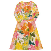 All-over print long sleeve midi dress - Thumbnail 3